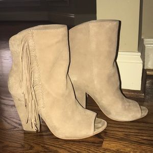 Dolce Vita 'Mazarine' Fringe Open Toe Bootie